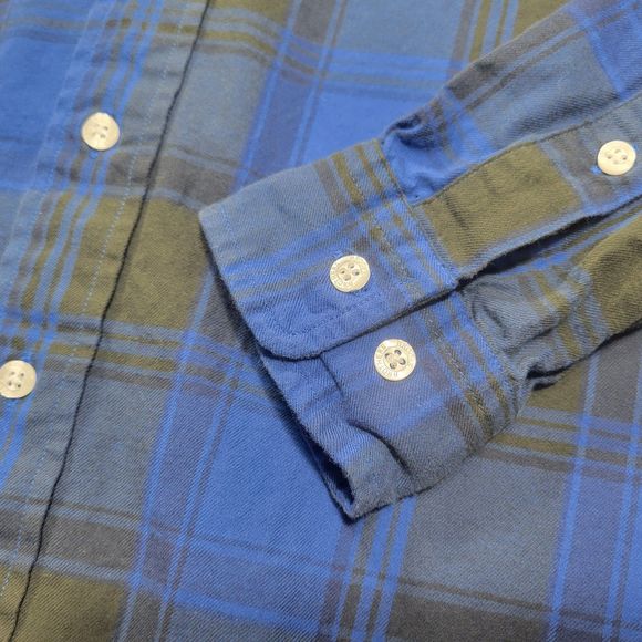 Brooks Brothers Red Fleece Men's LS Button Down Plaid Shirt Blue L - Picture 5 of 12